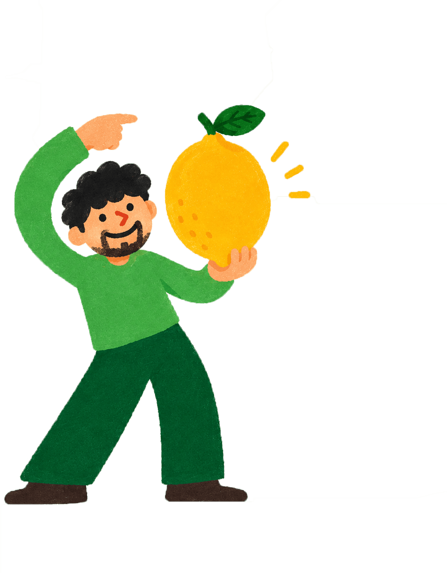 Cartoon character holding lemon